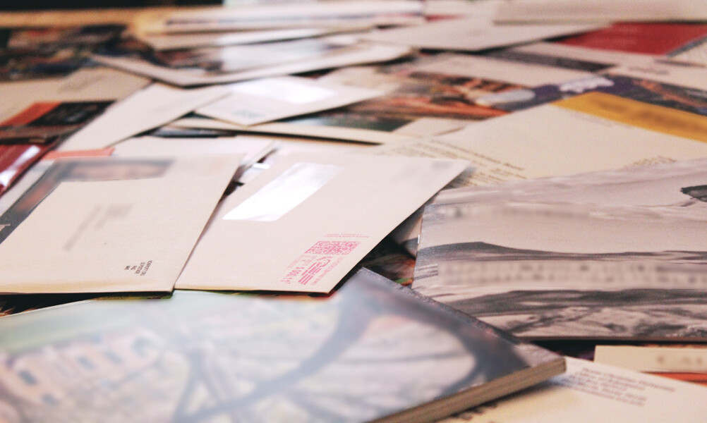 Assorted mail on a table